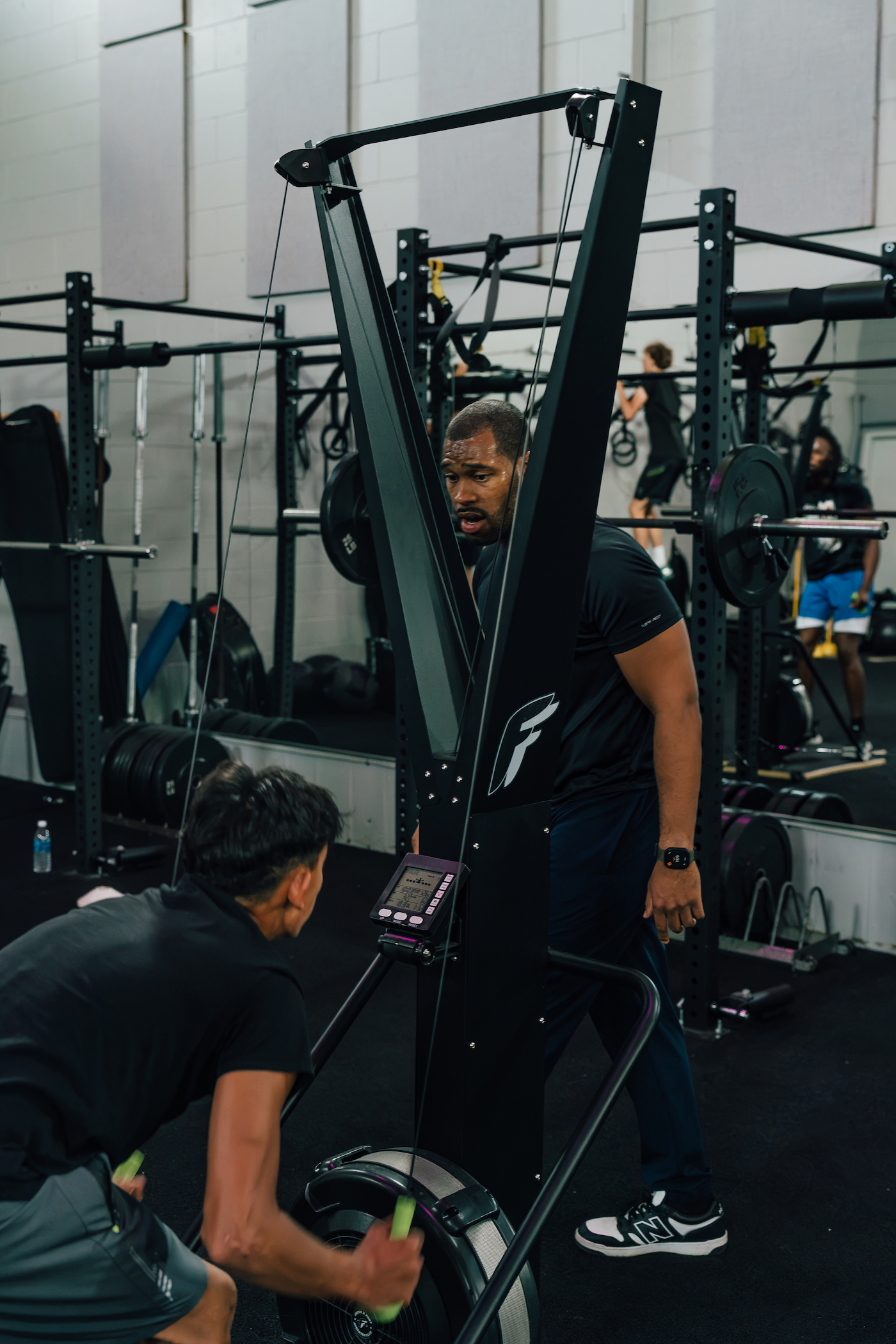 Athlete working through a resisted movement drill